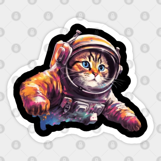 This cat is out of this world Sticker by Pixel Poetry